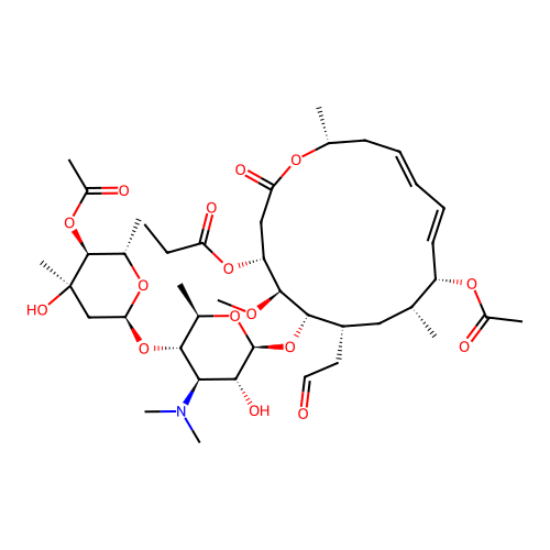 Leucomycin V, 4(sup B),9-diacetate 3-propanoate structure