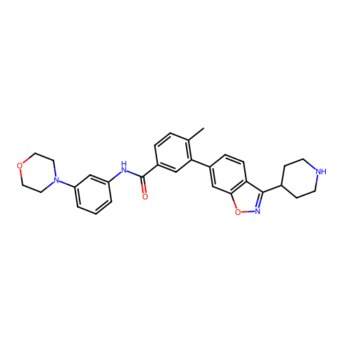 4-Methyl-N-(3-Morpholin-4-Ylphenyl)-3-(3-Piperidin-4-Yl-1,2-Benzisoxazol-6-Yl)benzamide structure