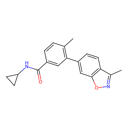 Benzamide, N-cyclopropyl-4-methyl-3-(3-methyl-1,2-benzisoxazol-6-yl)- structure