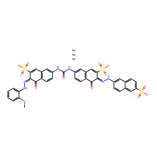 C38H28N6O13S3.4Na structure