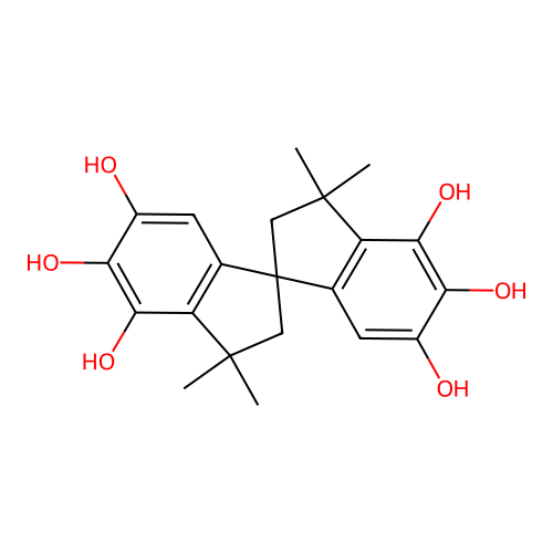 1,1'-Spirobi(1H-indene)-4,4',5,5',6,6'-hexol, 2,2',3,3'-tetrahydro-3,3,3',3'-tetramethyl- structure