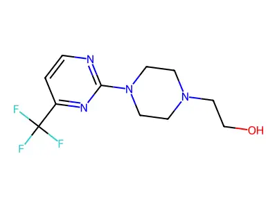 2-{4-[4-(Trifluoromethyl)pyrimidin-2-yl]piperazino}ethan-1-ol structure