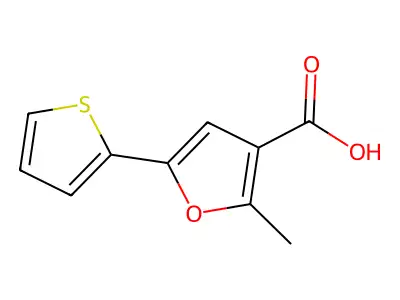 2-Methyl-5-(2-thienyl)-3-furancarboxylic acid structure