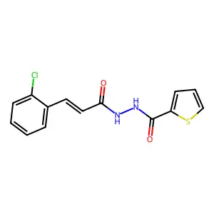 N'-[(E)-3-(2-chlorophenyl)prop-2-enoyl]thiophene-2-carbohydrazide structure