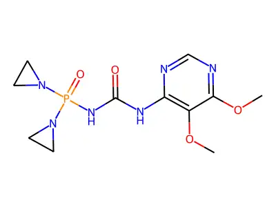 Urea, 1-(di(1-aziridinyl)phosphinyl)-3-(5,6-dimethoxy-4-pyrimidinyl)- structure