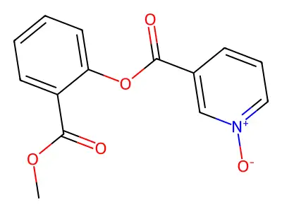3-Pyridinecarboxylic acid, 2-(methoxycarbonyl)phenyl ester, 1-oxide structure