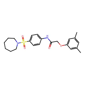 N-[4-(1-azepanylsulfonyl)phenyl]-2-(3,5-dimethylphenoxy)acetamide structure