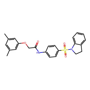 N-[4-(2,3-dihydro-1H-indol-1-ylsulfonyl)phenyl]-2-(3,5-dimethylphenoxy)acetamide structure