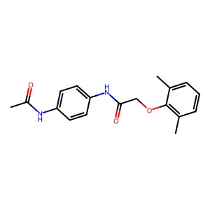 N-[4-(acetylamino)phenyl]-2-(2,6-dimethylphenoxy)acetamide structure