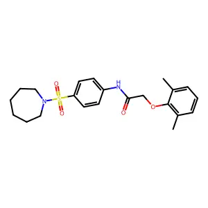 N-[4-(1-azepanylsulfonyl)phenyl]-2-(2,6-dimethylphenoxy)acetamide structure