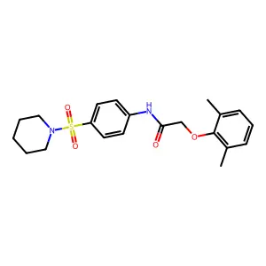 2-(2,6-dimethylphenoxy)-N-(4-piperidin-1-ylsulfonylphenyl)acetamide structure