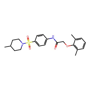 2-(2,6-dimethylphenoxy)-N-{4-[(4-methyl-1-piperidinyl)sulfonyl]phenyl}acetamide structure