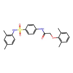 2-(2,6-dimethylphenoxy)-N-[4-[(2,4-dimethylphenyl)sulfamoyl]phenyl]acetamide structure