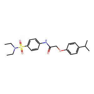 N-{4-[(diethylamino)sulfonyl]phenyl}-2-(4-isopropylphenoxy)acetamide structure