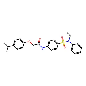 N-[4-[ethyl(phenyl)sulfamoyl]phenyl]-2-(4-propan-2-ylphenoxy)acetamide structure