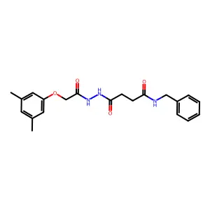 N-benzyl-4-{2-[(3,5-dimethylphenoxy)acetyl]hydrazino}-4-oxobutanamide structure