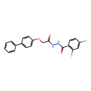 2,4-dichloro-N'-[2-(4-phenylphenoxy)acetyl]benzohydrazide structure