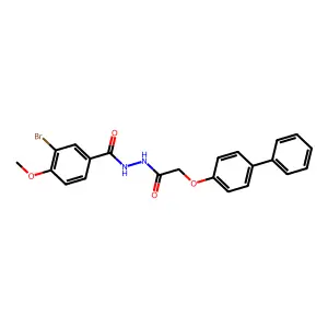 3-bromo-4-methoxy-N'-[2-(4-phenylphenoxy)acetyl]benzohydrazide structure