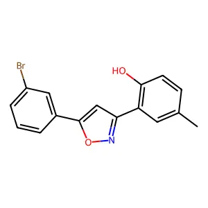 Phenol, 2-[5-(3-bromophenyl)-3-isoxazolyl]-4-methyl- structure