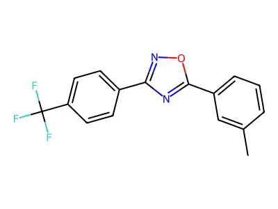 5-(3-Methylphenyl)-3-[4-(trifluoromethyl)phenyl]-1,2,4-oxadiazole structure