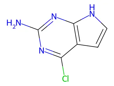 4-chloro-7H-pyrrolo(2,3-d)pyrimidin-2-amine structure