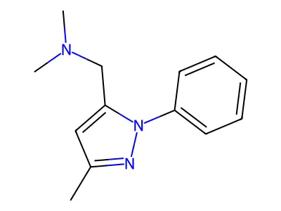 Dimethyl[(3-methyl-1-phenylpyrazol-5-yl)methyl]amine structure