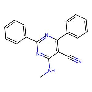 4-(Methylamino)-2,6-diphenylpyrimidine-5-carbonitrile structure