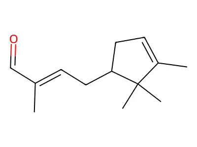 2-Methyl-4-(2,2,3-trimethylcyclopent-3-en-1-yl)but-2-enal structure