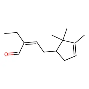 2-Butenal, 2-ethyl-4-(2,2,3-trimethyl-3-cyclopenten-1-yl)- structure