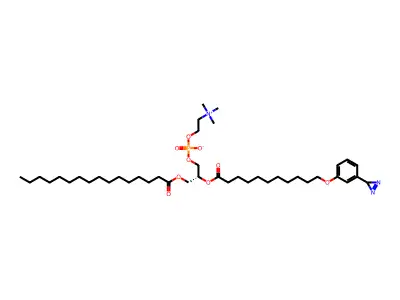 1-Palmitoyl-2-(11-(3-diazirinophenoxy)undecanoyl)-sn-glycero-3-phosphocholine structure