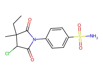 4-(4-Chloro-3-ethyl-3-methyl-2,5-dioxopyrrolidin-1-yl)benzene-1-sulfonamide structure