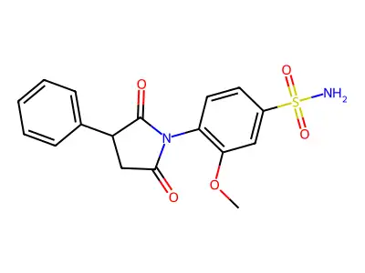 Benzenesulfonamide, 4-(2,5-dioxo-3-phenyl-1-pyrrolidinyl)-3-methoxy- structure