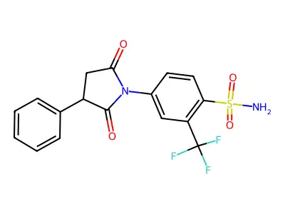 Benzenesulfonamide, 4-(2,5-dioxo-3-phenyl-1-pyrrolidinyl)-2-(trifluoromethyl)- structure