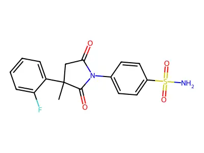 4-(2,5-Dioxo-3-(2-fluorophenyl)-3-methyl-1-pyrrolidinyl)benzenesulfonamide structure
