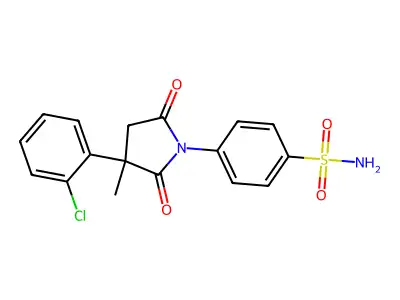 Benzenesulfonamide, 4-(2,5-dioxo-3-(2-chlorophenyl)-3-methyl-1-pyrrolidinyl)- structure