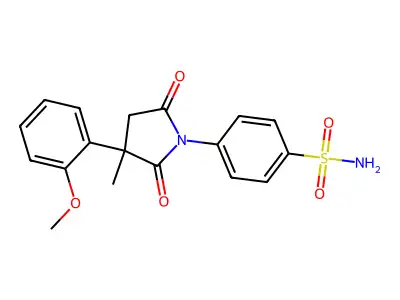 Benzenesulfonamide, 4-(2,5-dioxo-3-(2-methoxyphenyl)-3-methyl-1-pyrrolidinyl)- structure