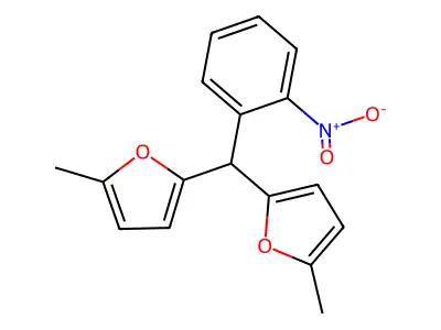 Furan, 2,2'-[(2-nitrophenyl)methylene]bis[5-methyl- structure