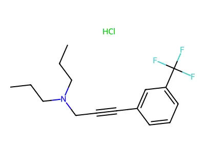 2-Propyn-1-amine, N,N-dipropyl-3-(3-(trifluoromethyl)phenyl)-, hydrochloride structure