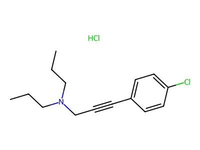 2-Propyn-1-amine, 3-(4-chlorophenyl)-N,N-dipropyl-, hydrochloride structure