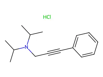2-Propyn-1-amine, N,N-bis(1-methylethyl)-3-phenyl-, hydrochloride structure