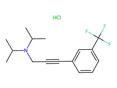 2-Propyn-1-amine, N,N-bis(1-methylethyl)-3-(3-(trifluoromethyl)phenyl)-, hydrochloride structure