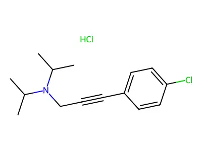 2-Propyn-1-amine, N,N-bis(1-methylethyl)-3-(4-chlorophenyl)-, hydrochloride structure