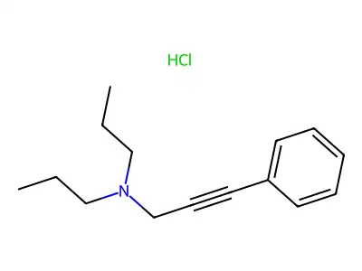 2-Propyn-1-amine, N,N-dipropyl-3-phenyl-, hydrochloride structure