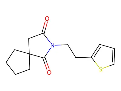 2-(2-(Thiophen-2-yl)ethyl)-2-azaspiro[4.4]nonane-1,3-dione structure