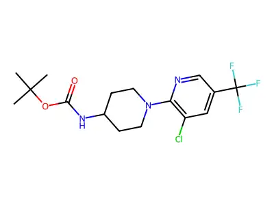 Tert-butyl (1-(3-chloro-5-(trifluoromethyl)pyridin-2-yl)piperidin-4-yl)carbamate structure