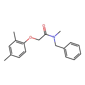 N-benzyl-2-(2,4-dimethylphenoxy)-N-methylacetamide structure