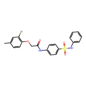 2-(2-bromo-4-methylphenoxy)-N-[4-(phenylsulfamoyl)phenyl]acetamide structure