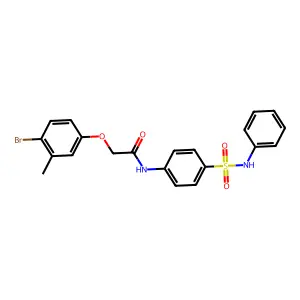 2-(4-bromo-3-methylphenoxy)-N-[4-(phenylsulfamoyl)phenyl]acetamide structure