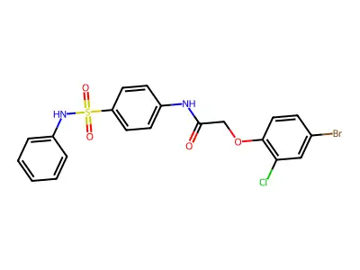 2-(4-bromo-2-chlorophenoxy)-N-[4-(phenylsulfamoyl)phenyl]acetamide structure