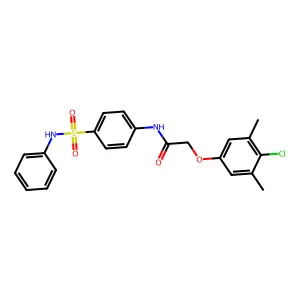 2-(4-chloro-3,5-dimethylphenoxy)-N-[4-(phenylsulfamoyl)phenyl]acetamide structure
